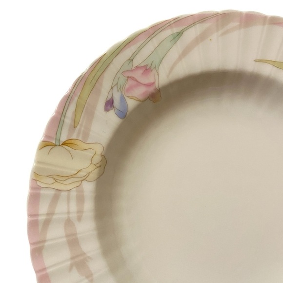 MIKASA PINK MELODY BONE CHINA FLORAL PATTERNED PLATES 9.5" SET OF 3 - Picture 7 of 12